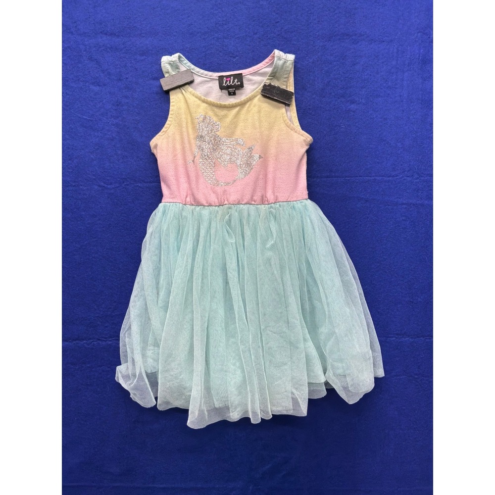 Lilt Mermaid Tutu Dress Kids 4 Pastel Ombre Pink Yellow Mint